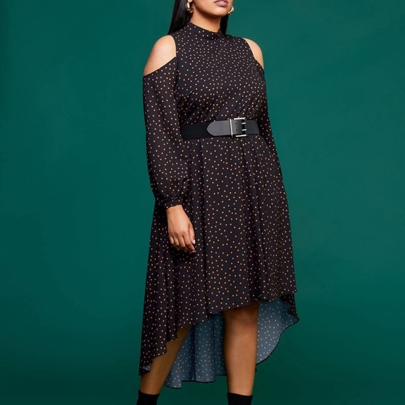 NEW Eloquii Cold Shoulder High Low Fit and Flare Dress Size 18 - Picture 1 of 8